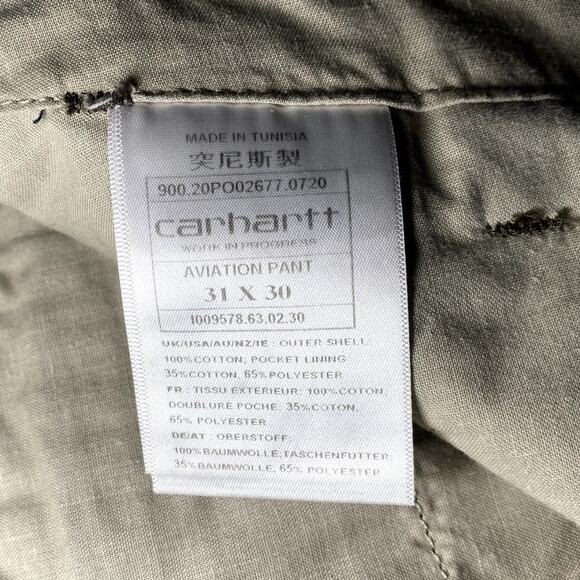 Carhartt - WIP Green Cargo Pants - 31x30 - Excellent - Picture 8 of 10